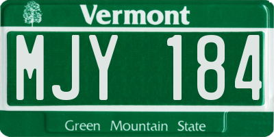 VT license plate MJY184