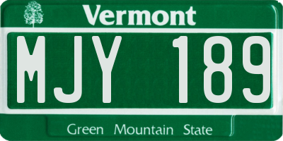 VT license plate MJY189