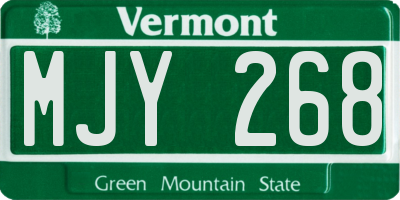 VT license plate MJY268