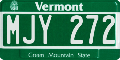 VT license plate MJY272