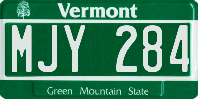 VT license plate MJY284