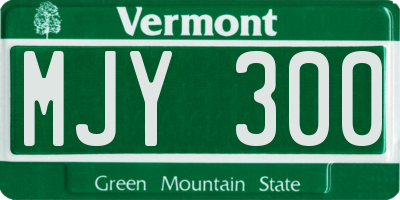 VT license plate MJY300