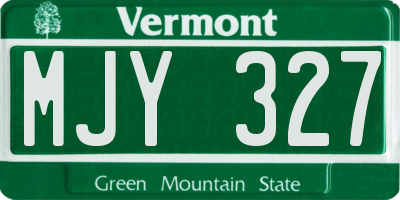 VT license plate MJY327