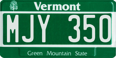 VT license plate MJY350