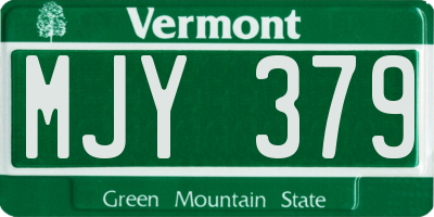 VT license plate MJY379