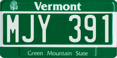 VT license plate MJY391
