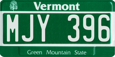 VT license plate MJY396