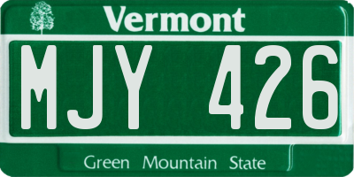 VT license plate MJY426
