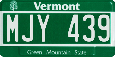 VT license plate MJY439