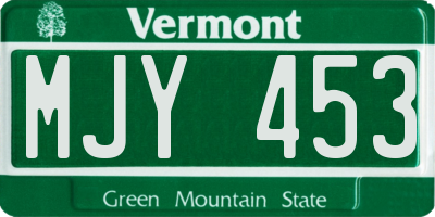 VT license plate MJY453