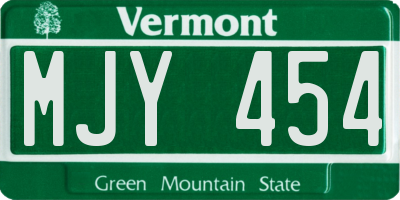 VT license plate MJY454
