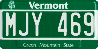 VT license plate MJY469