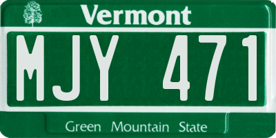 VT license plate MJY471