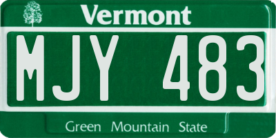 VT license plate MJY483