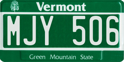 VT license plate MJY506