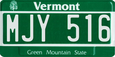 VT license plate MJY516