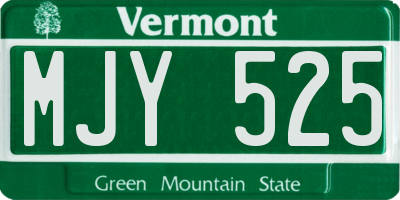 VT license plate MJY525