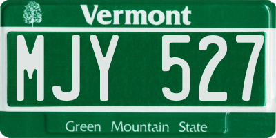 VT license plate MJY527