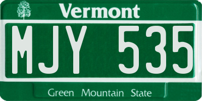VT license plate MJY535
