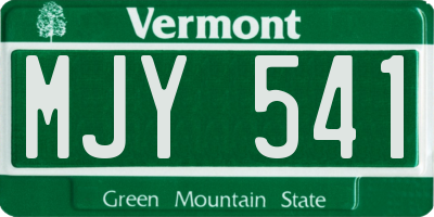 VT license plate MJY541