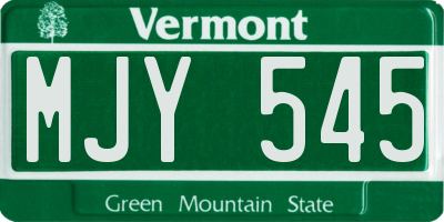 VT license plate MJY545