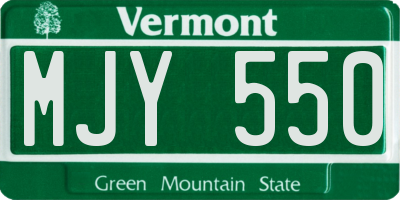VT license plate MJY550