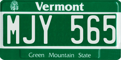 VT license plate MJY565
