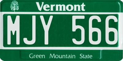 VT license plate MJY566