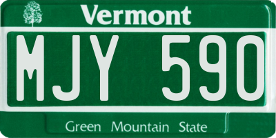 VT license plate MJY590