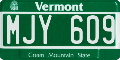 VT license plate MJY609