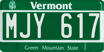 VT license plate MJY617