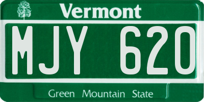 VT license plate MJY620