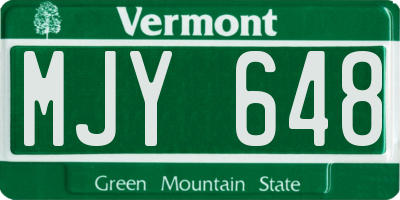 VT license plate MJY648
