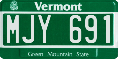 VT license plate MJY691
