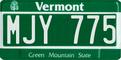 VT license plate MJY775