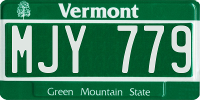 VT license plate MJY779
