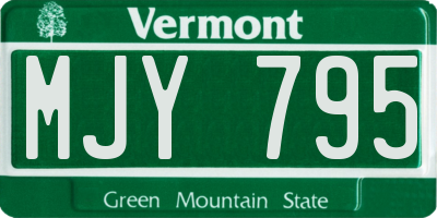 VT license plate MJY795