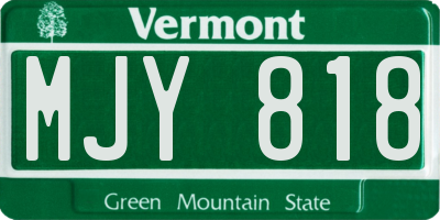 VT license plate MJY818