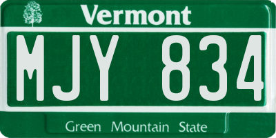 VT license plate MJY834