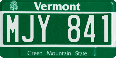 VT license plate MJY841
