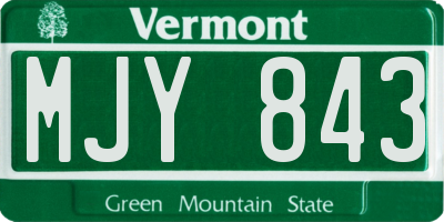 VT license plate MJY843