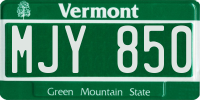 VT license plate MJY850