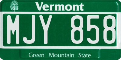 VT license plate MJY858