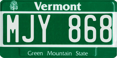 VT license plate MJY868