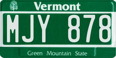 VT license plate MJY878