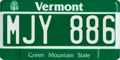 VT license plate MJY886