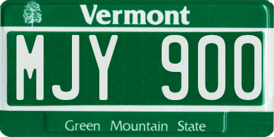VT license plate MJY900