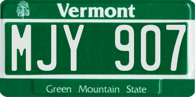 VT license plate MJY907