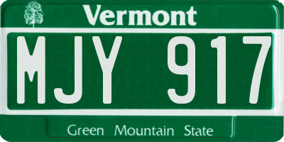 VT license plate MJY917