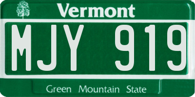 VT license plate MJY919